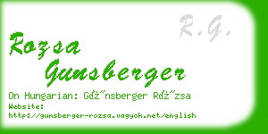 rozsa gunsberger business card